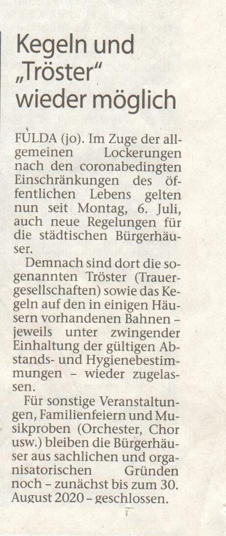 Zeitungsartikel Tröster